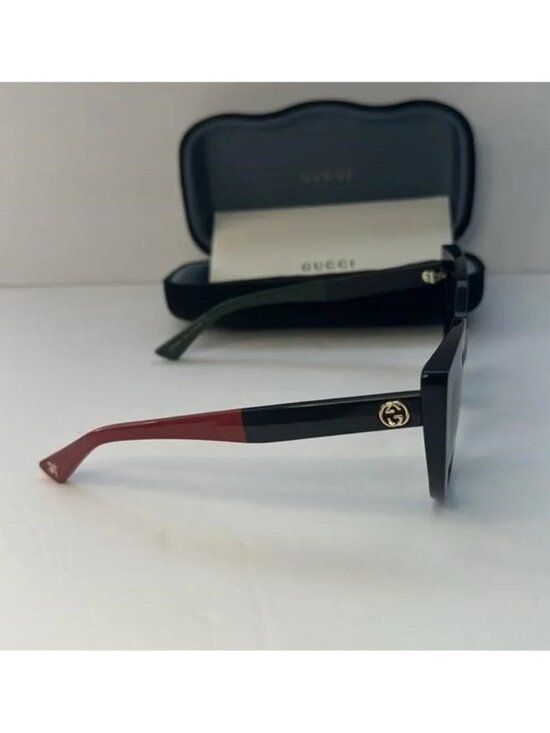BRAND NEW GUCCI GG0163SN 003 Black Grey Women Sunglasses main image 11